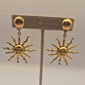 Gold Sunburst Earrings